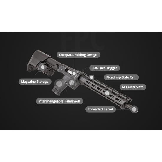 Smith & Wesson PFC 22LR Compact Folding Stock Design.